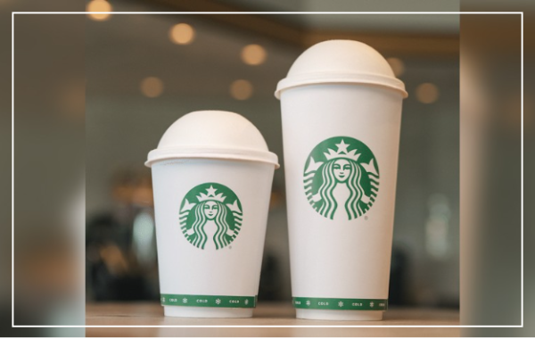 미국 스타벅스 일부 매장서 도입한 '분해 가능한 컵' 모습