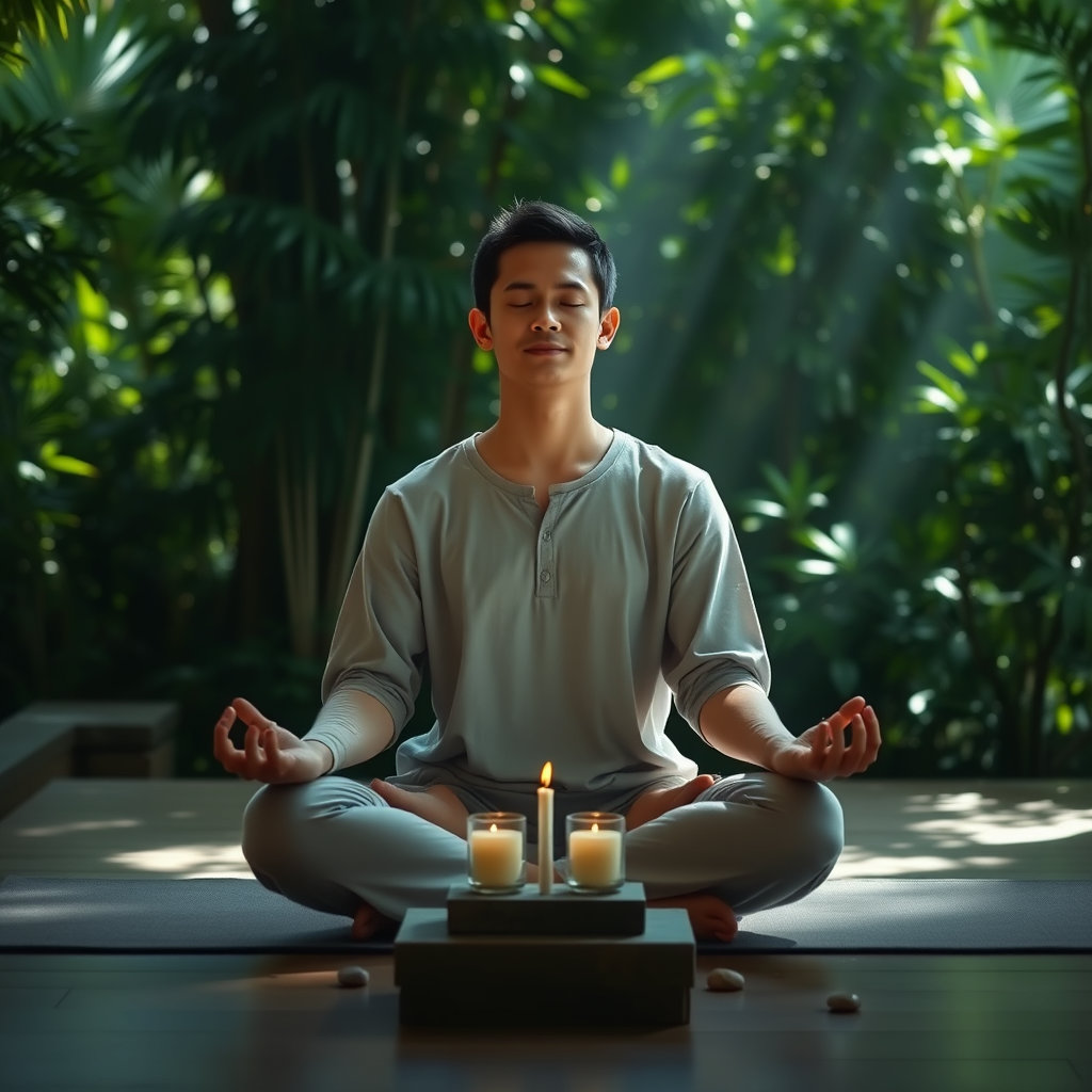 자기 통제력을 훈련하는 명상하는 사람