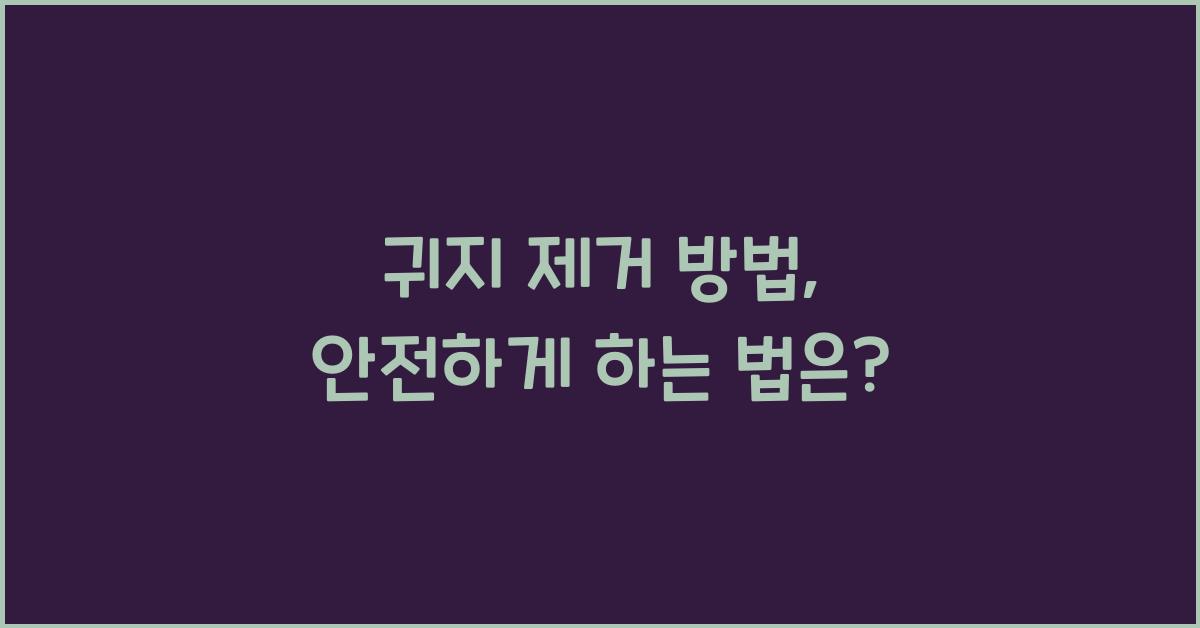 귀지 제거 방법