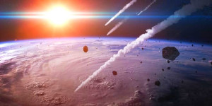 지구에 혜성이 떨어지는 모습