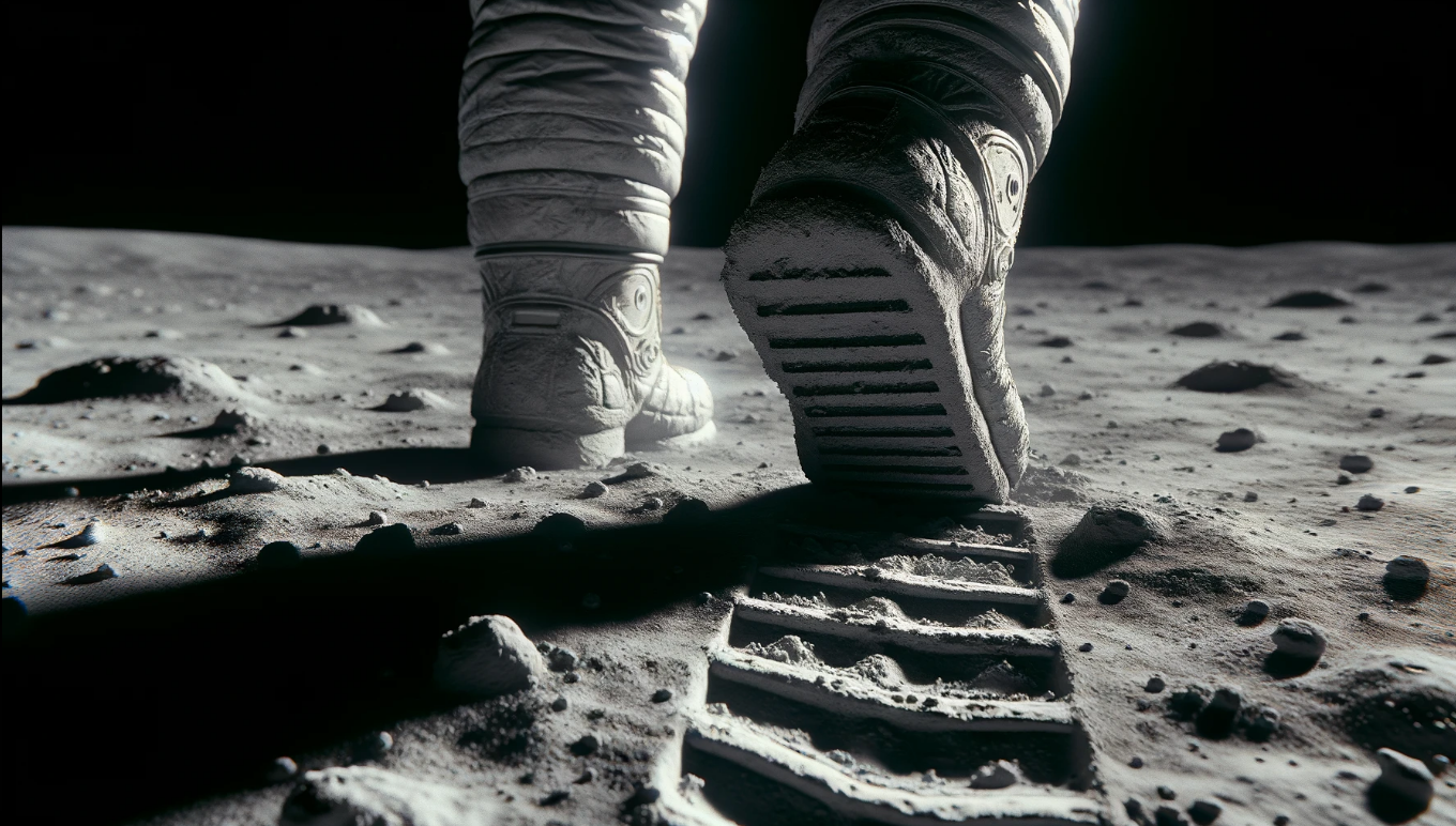 달표면 발자국 이미지