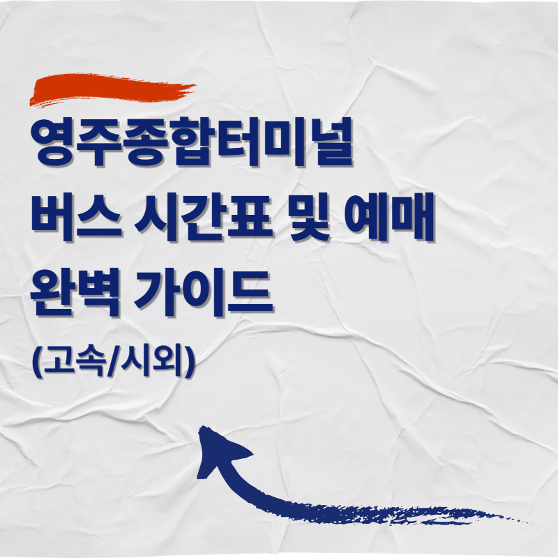 영주종합터미널 버스 시간표 및 예매 완벽 가이드