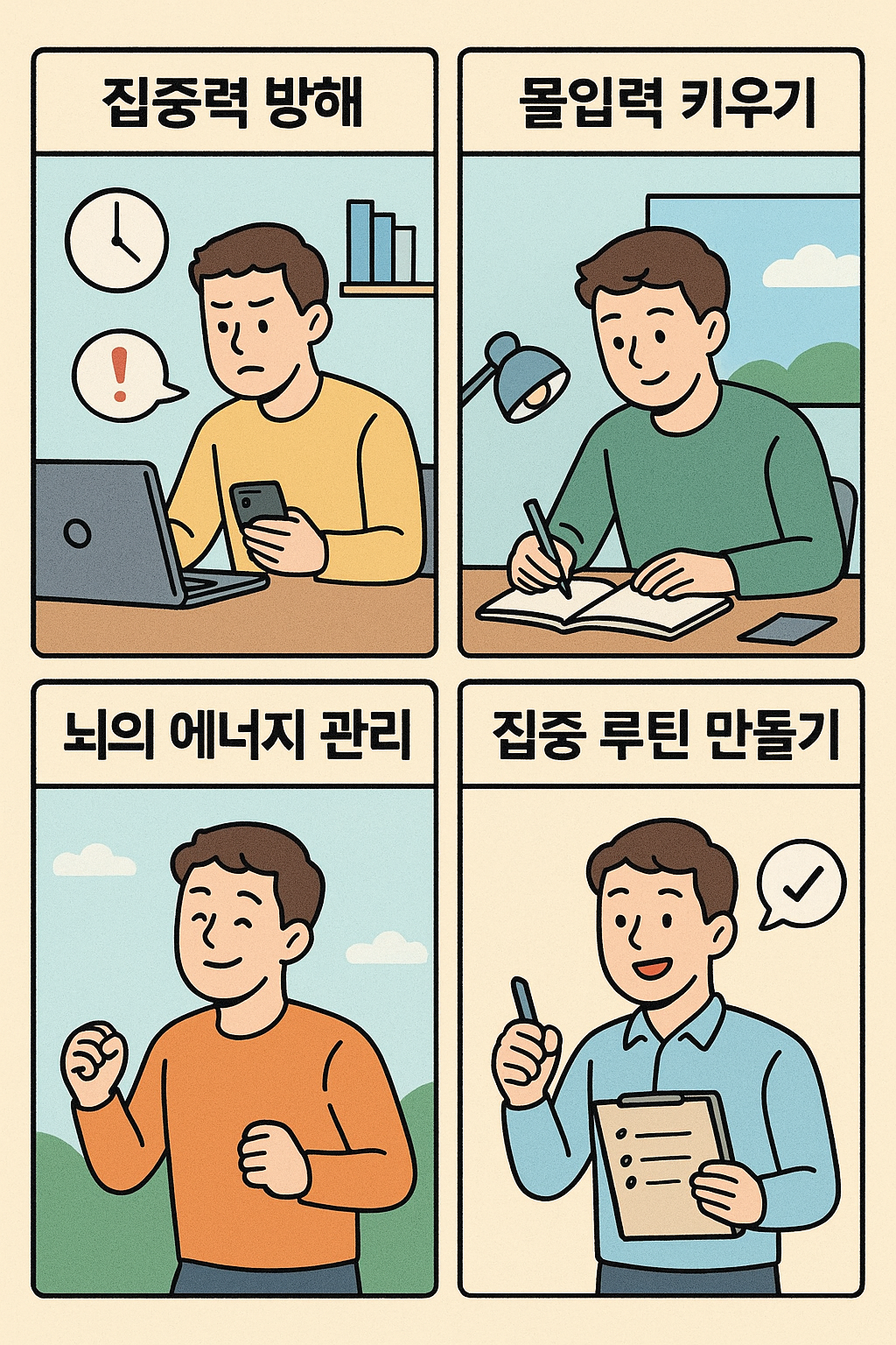 집중력을 방해하는 습관을 없애고 몰입력을 키우는 방법