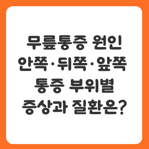 무릎통증 원인 총정리! 안쪽·뒤쪽·앞쪽 통증 부위별 증상과 질환은?