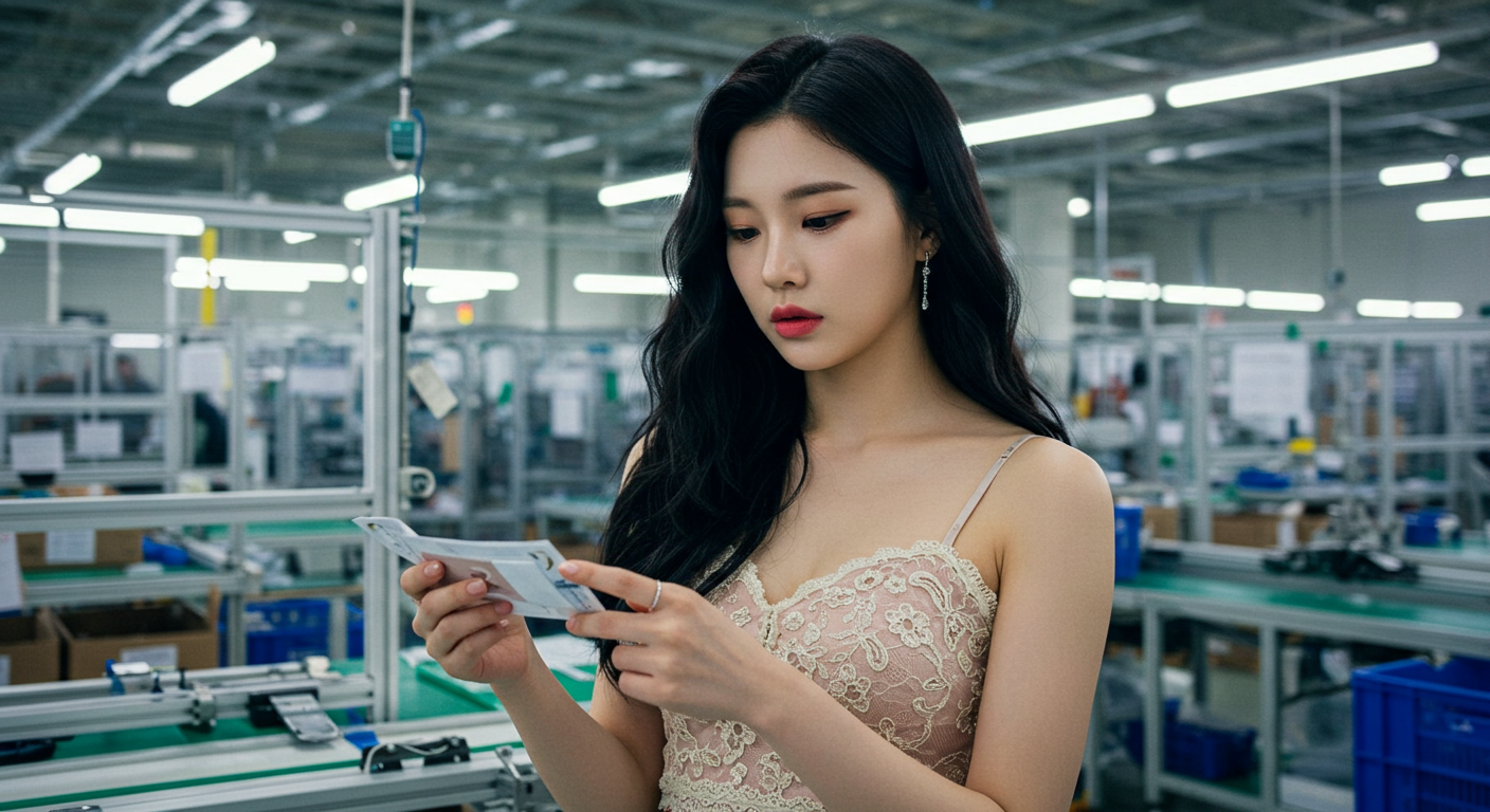 물품검수하는 여성