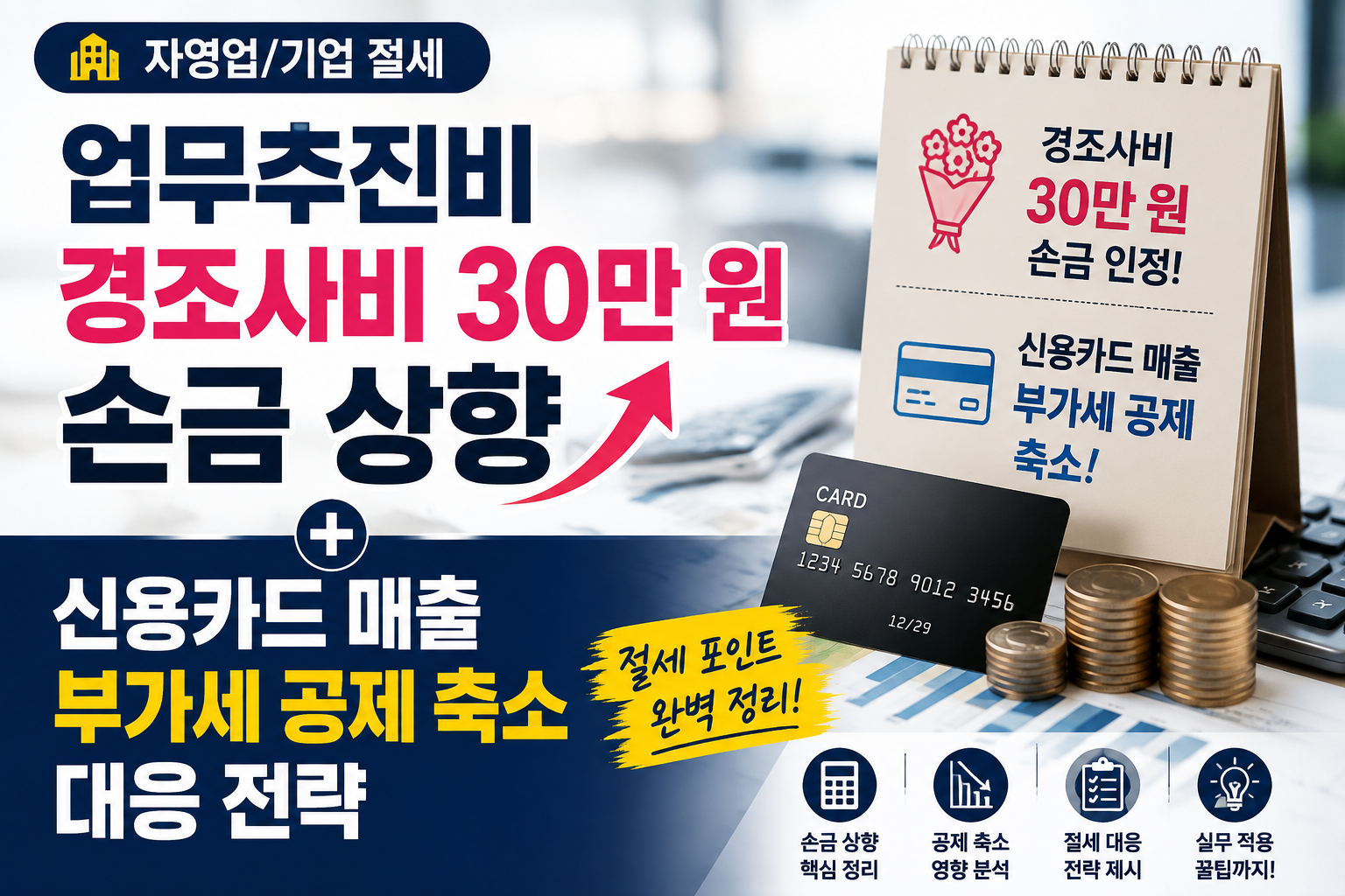 [자영업/기업 절세] 업무추진비 경조사비 30만 원 손금 상향과 신용카드 매출 부가세 공제 축소 대응 전략
