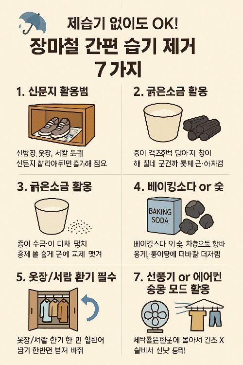 제습기 없이도 장마철에 간편하게 습기 관리할 수 있는 실속 꿀팁