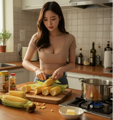 옥수수 삶고 있는 모습 1