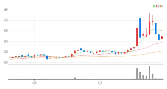 이지홀딩스 차트