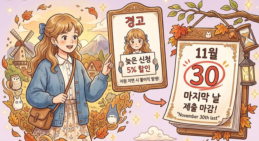 자녀장려금 기한후 신청 5% 감액 11월 마감 인포그래픽