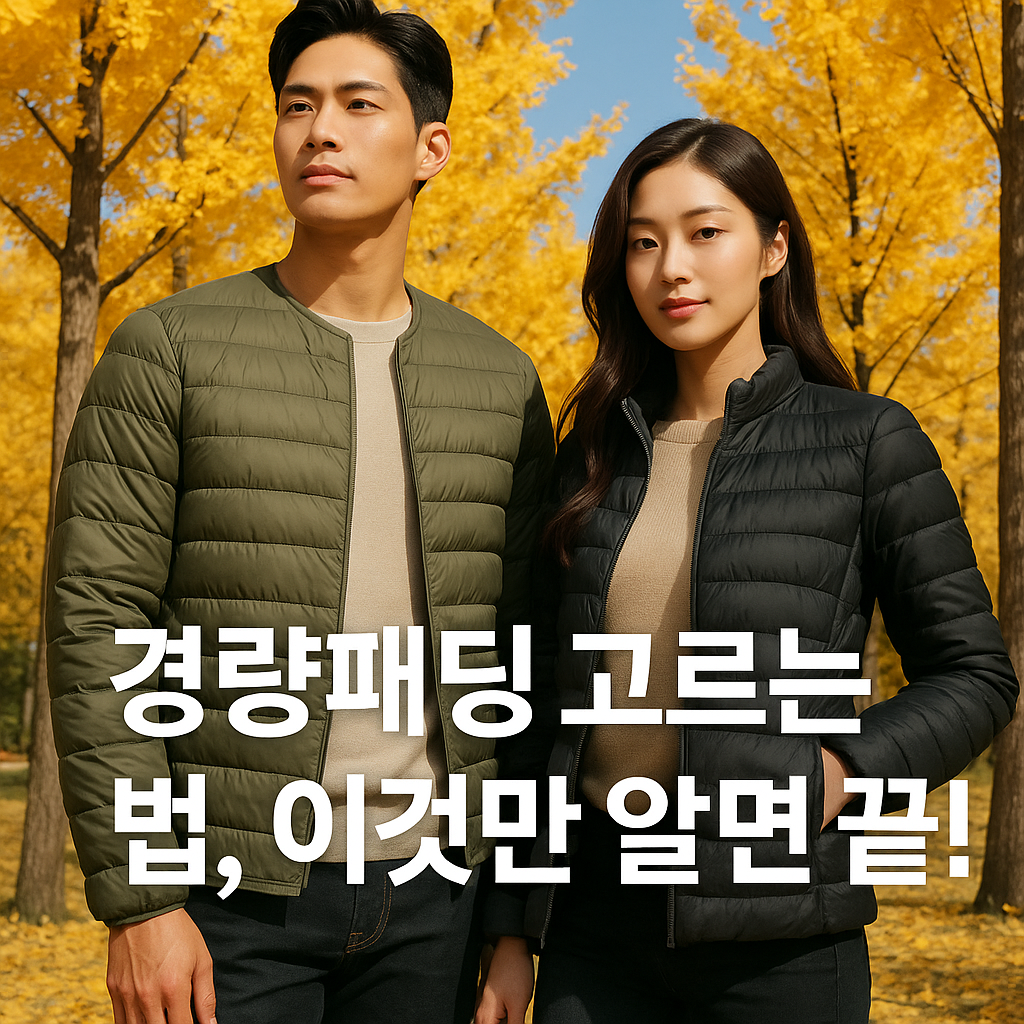 경량패딩 고르는 법, 이것만 알면 끝