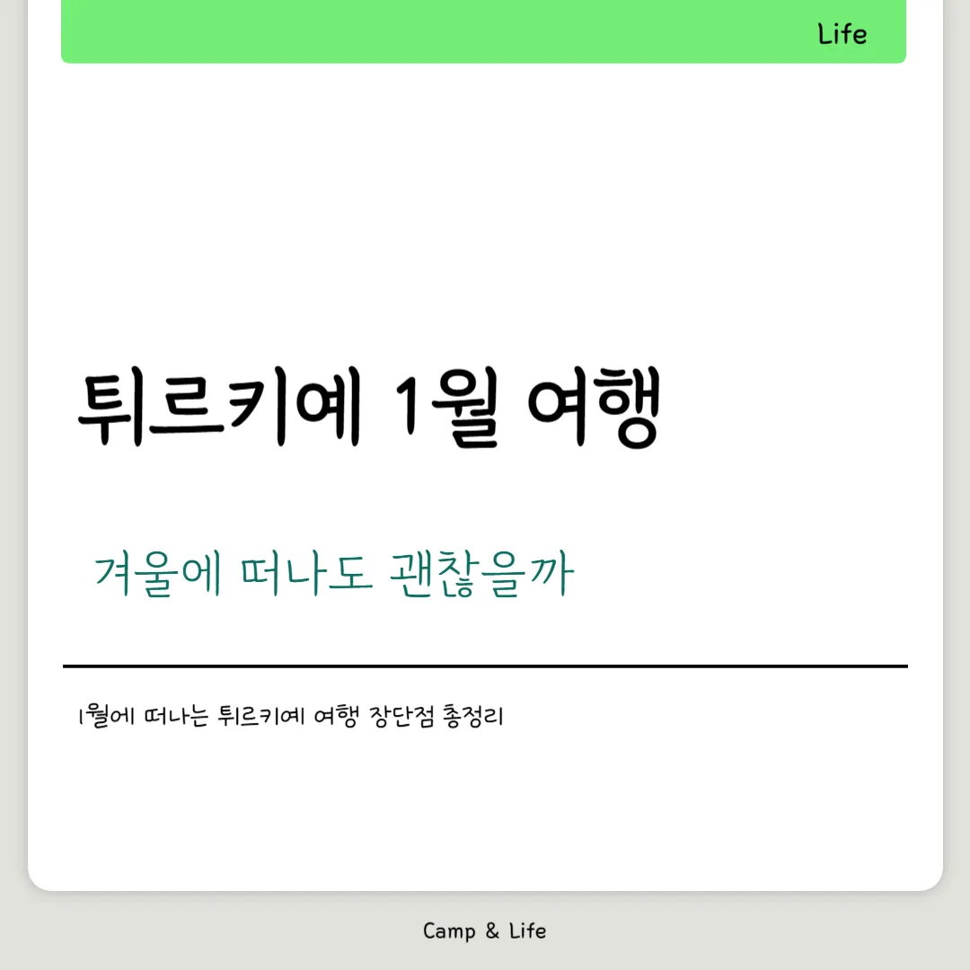 튀르키예 1월 여행