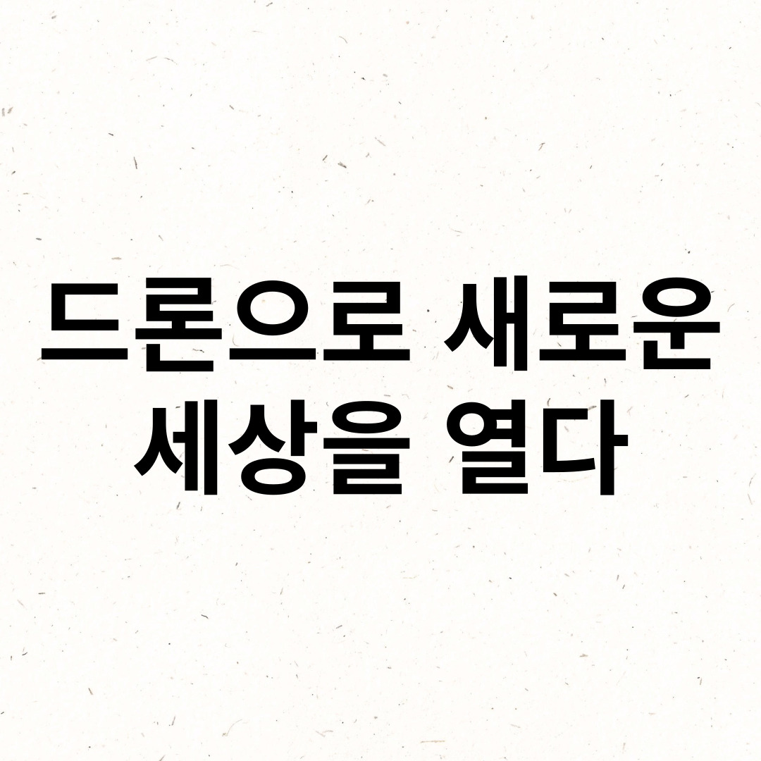 드론으로 새로운 세상을 열다