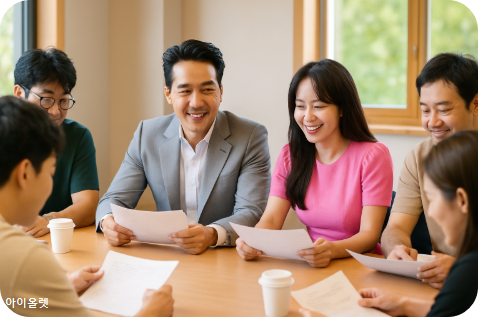 대본 리딩하는 현장(가상으로 AI 재현)