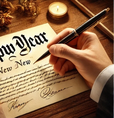 인사말 적는 모습