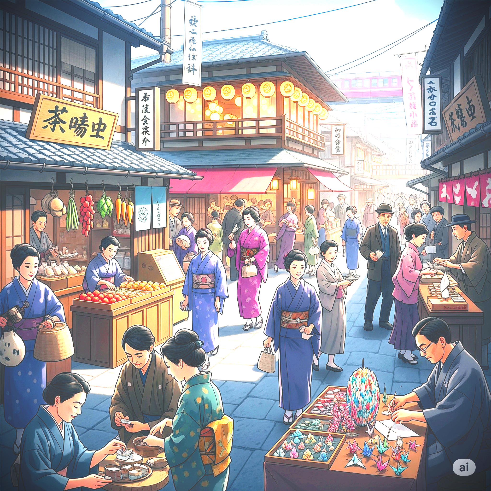 장터의 여러 사람들