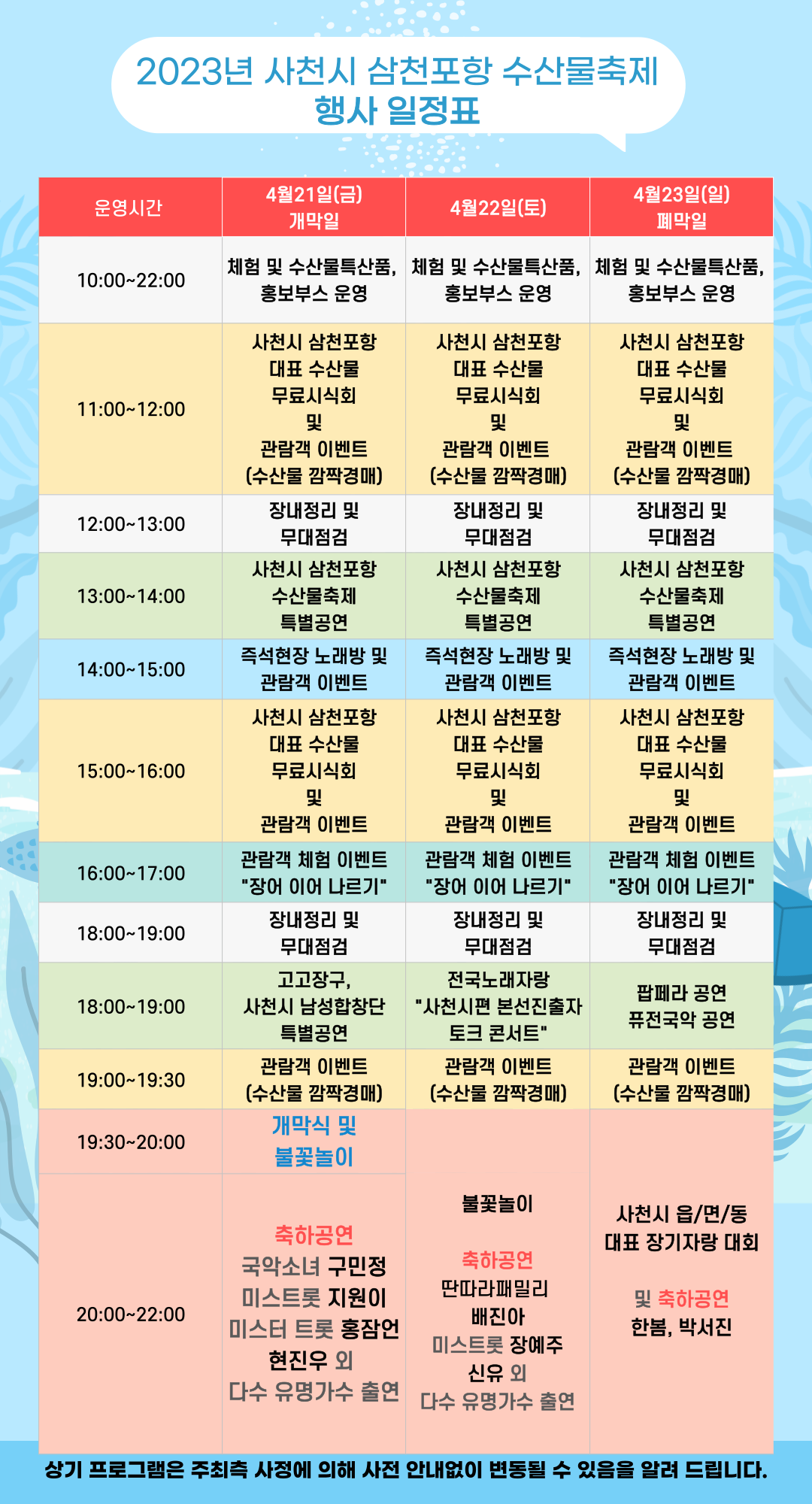 2023 사천 수산물 축제