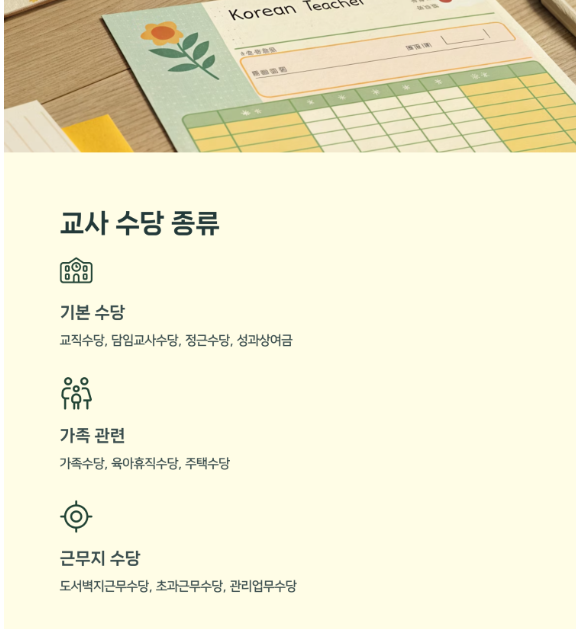 교사수당종류