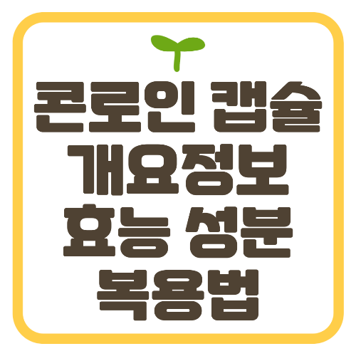 콘로인 개요정보 캡슐 효능 성분 복용법