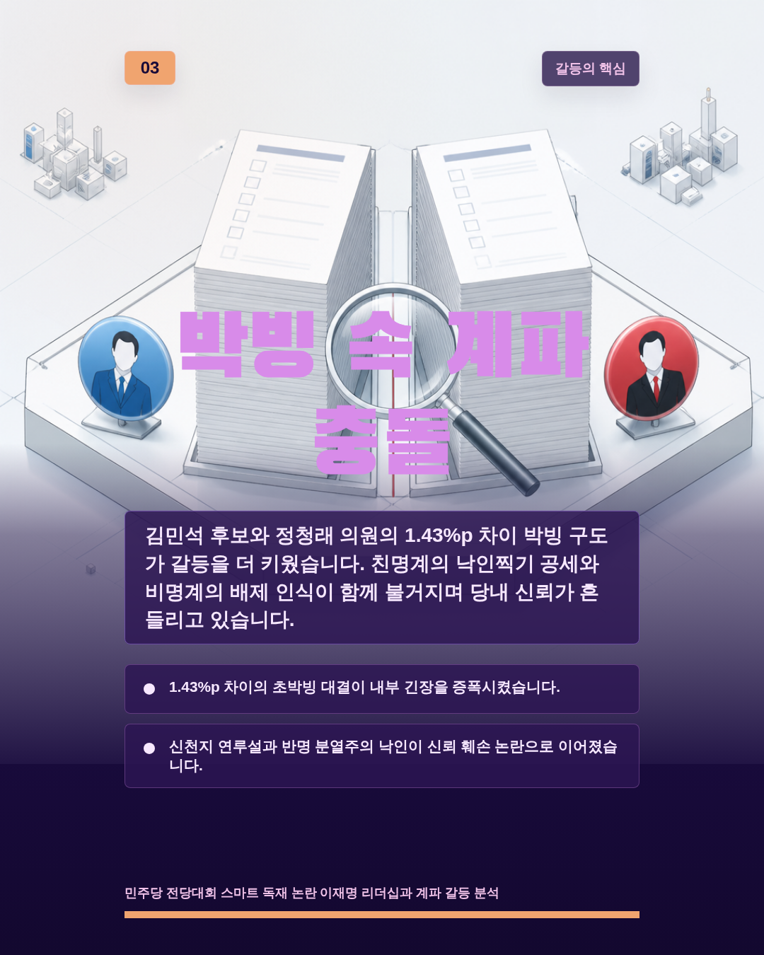박빙 속 계파 충돌