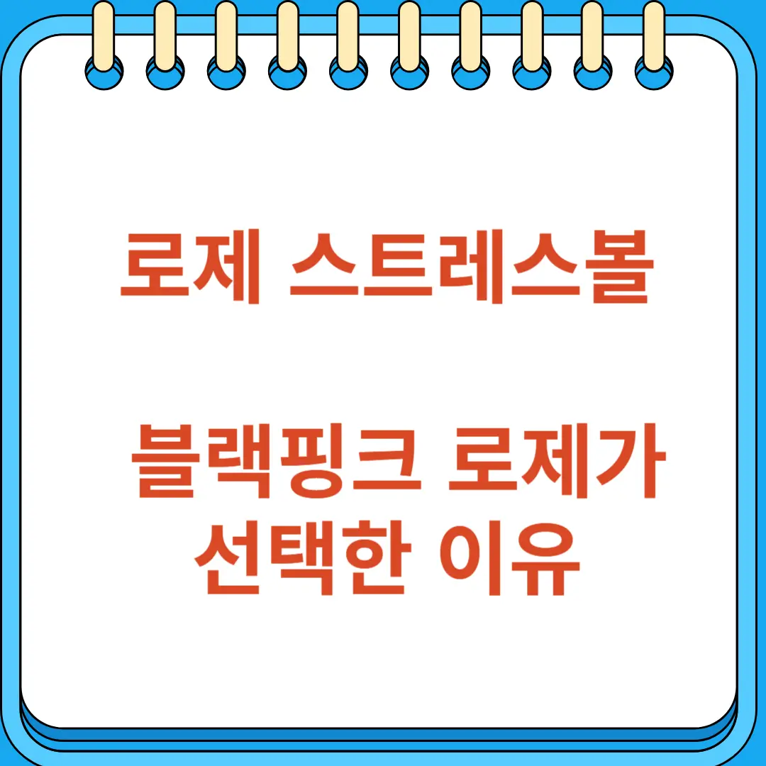 로제 스트레스볼 인기 블랙핑크 로제가 선택한 이유