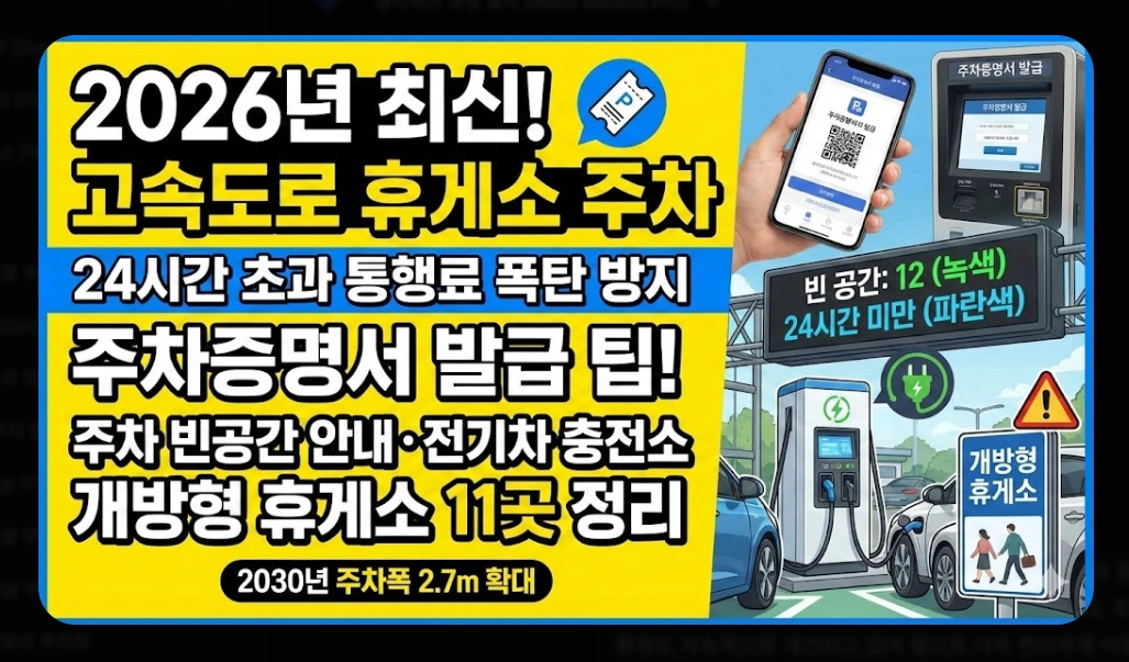 고속도로 휴게소 주차(2026년, 기본 규정, 안내 시스템)(+ 개방형 휴게소)
