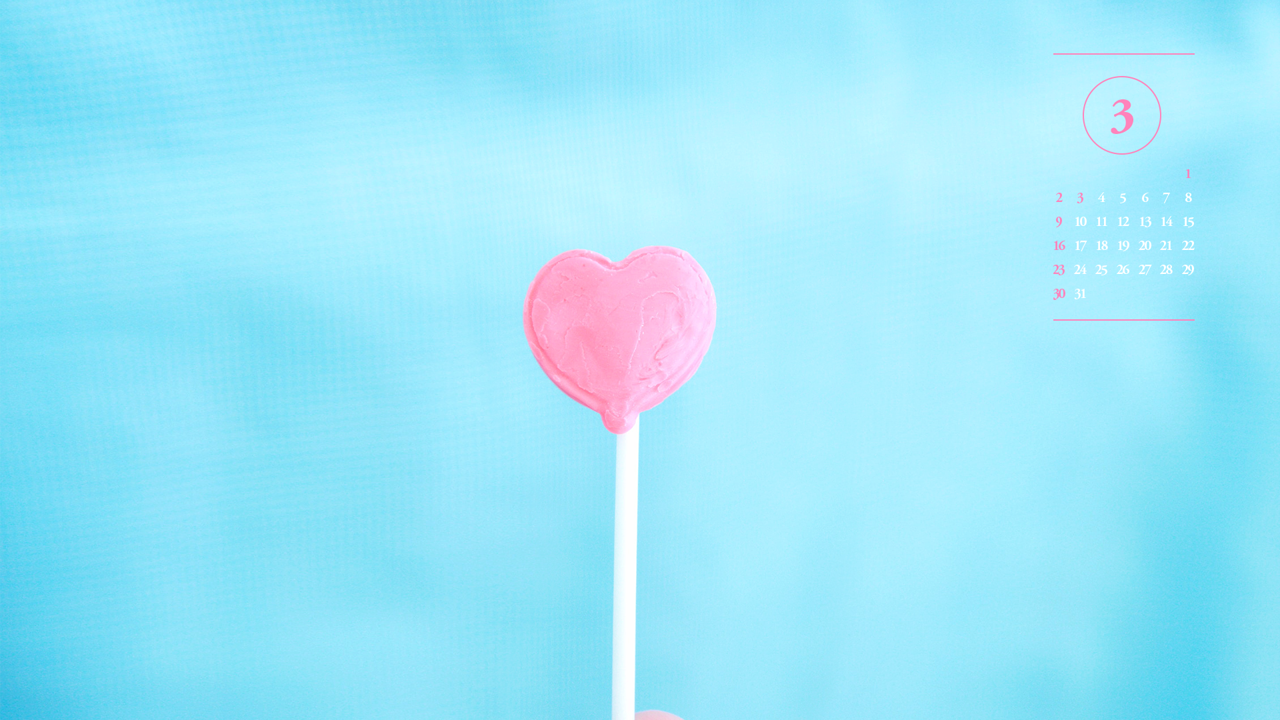 10 핑크 막대사탕 A - 2025년3월 노트북배경화면