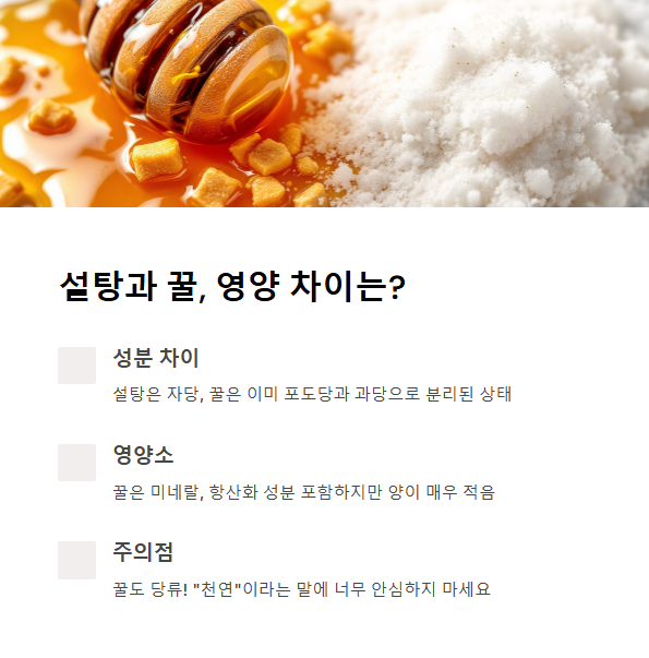 설탕과 꿀, 영양 차이는 얼마나 클까?