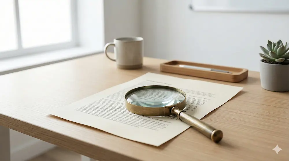 건강검진 결과지 문서를 확인하는 장면