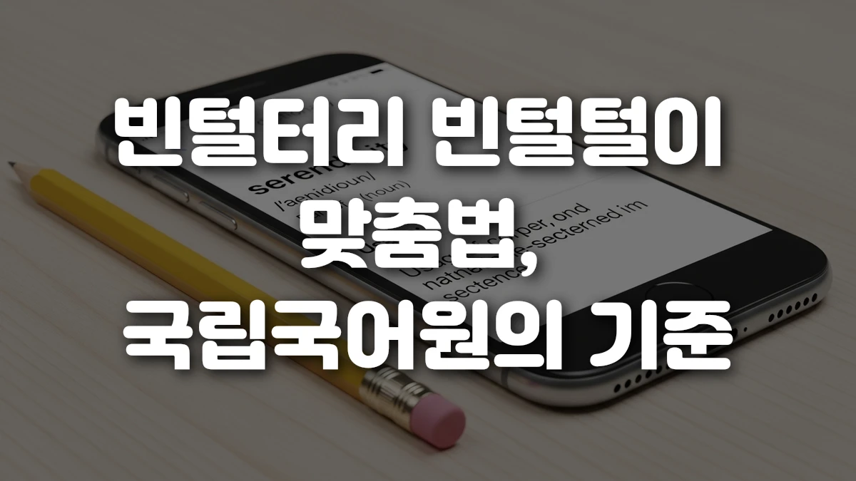빈털터리 빈털털이 맞춤법 국립국어원의 기준