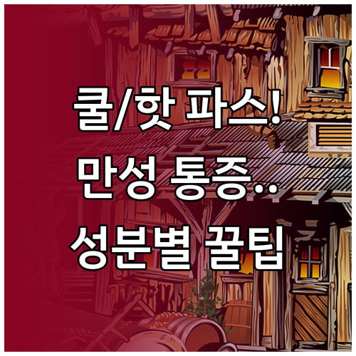 중장년층 만성 통증 파스: 쿨파스 핫..