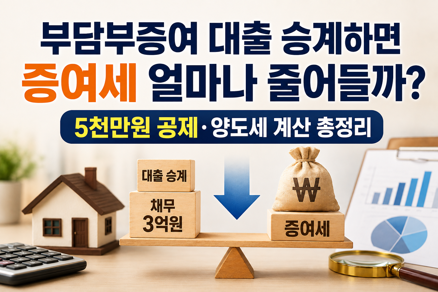 부담부증여 대출 승계하면 증여세 얼마나 줄어들까? 5천만원 공제&middot;양도세 계산 총정리 관련 사진