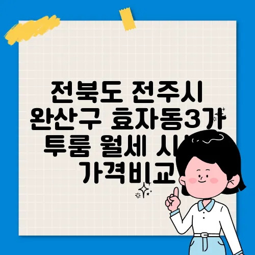 전북도 전주시 완산구 효자동3가 투룸 월세 시세, 가격비교