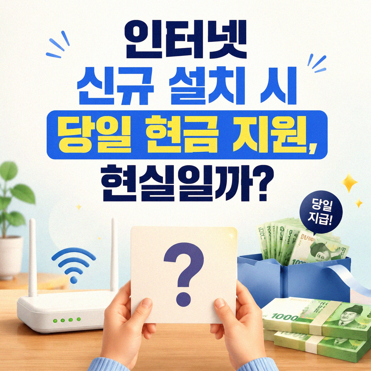 인터넷 추가 설치 시 당일 현금 지원, 정말 받을 수 있을까