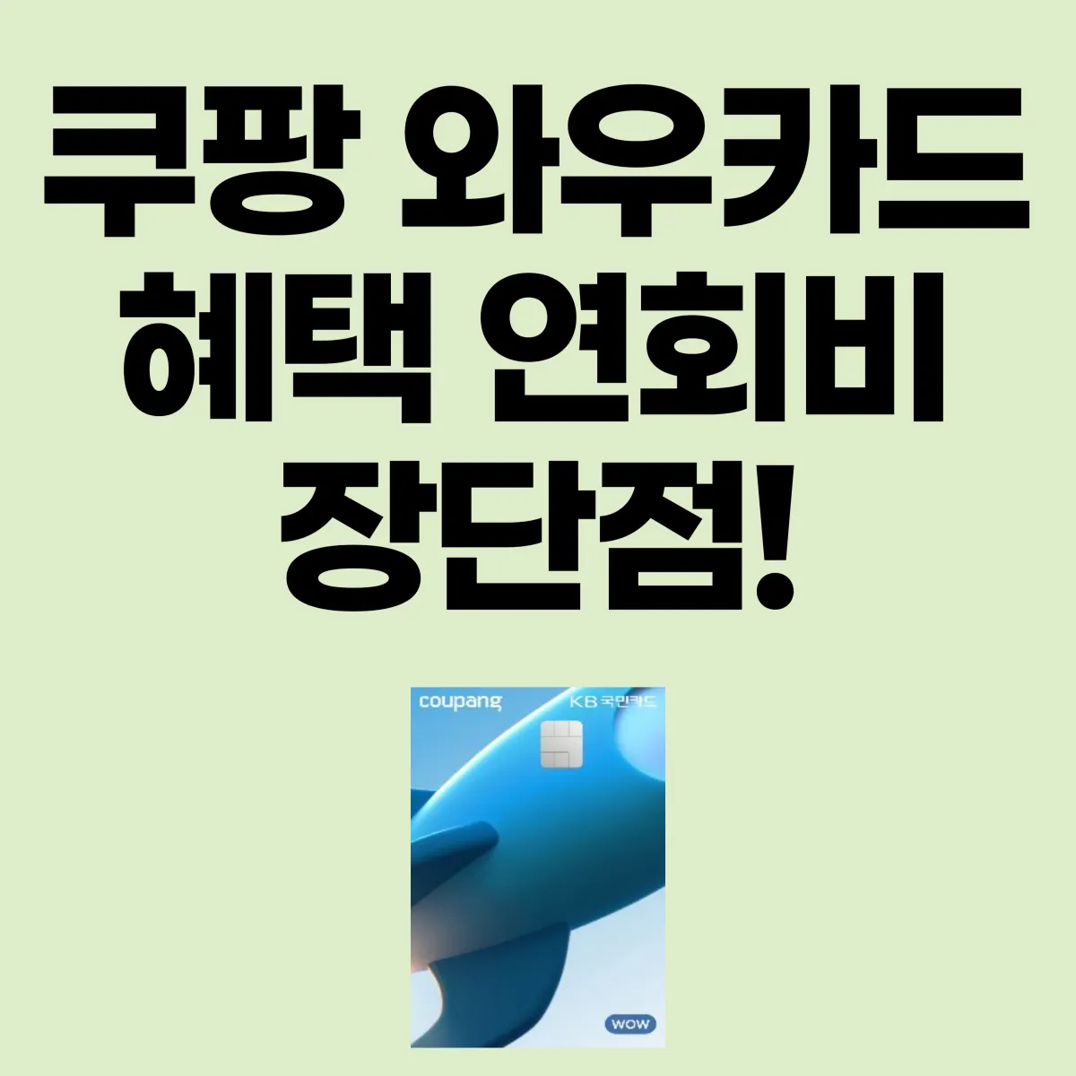 쿠팡 와우카드 혜택 연회비 장단점 대표 이미지