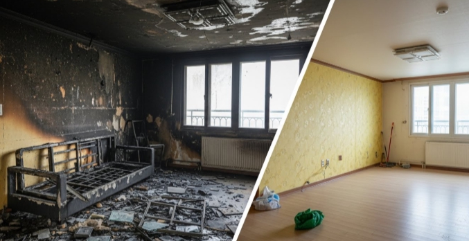 장성 화재청소중
