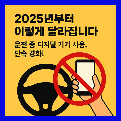 2025년부터 이렇게 달라집니다, 운전 중 스마트폰 사용 단속 강화!
