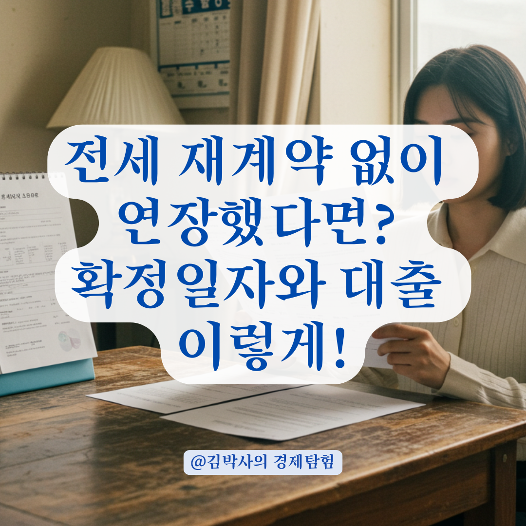 전세 재계약 없이 연장만 했을 때, 확정일자와 대출심사는 이렇게 준비합니다