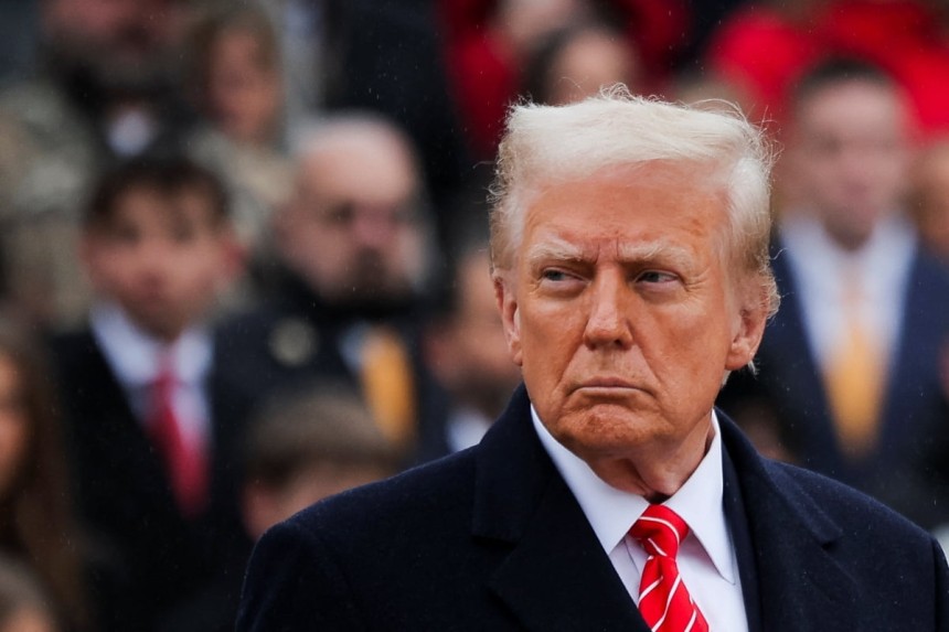 U.S. President-elect Donald Trump attends a wreath laying ceremony at Arlington National Cemetery ahead of the presidential inauguration in Arlington, Virginia, U.S. January 19, 2025.