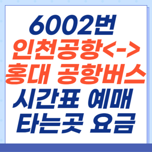 6002번-인천공항-홍대-공항버스-시간표-예매-타는곳