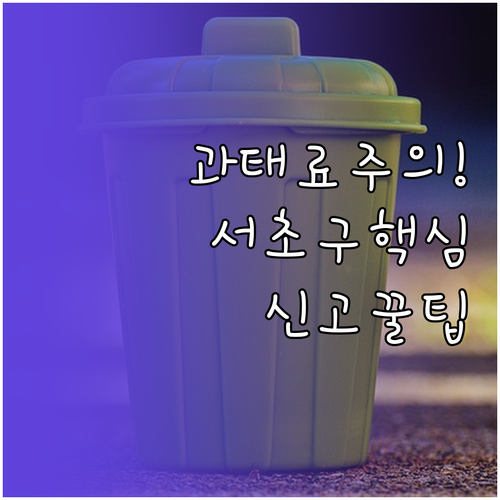 서초구 대형 폐기물 신고부터 과태료 ..