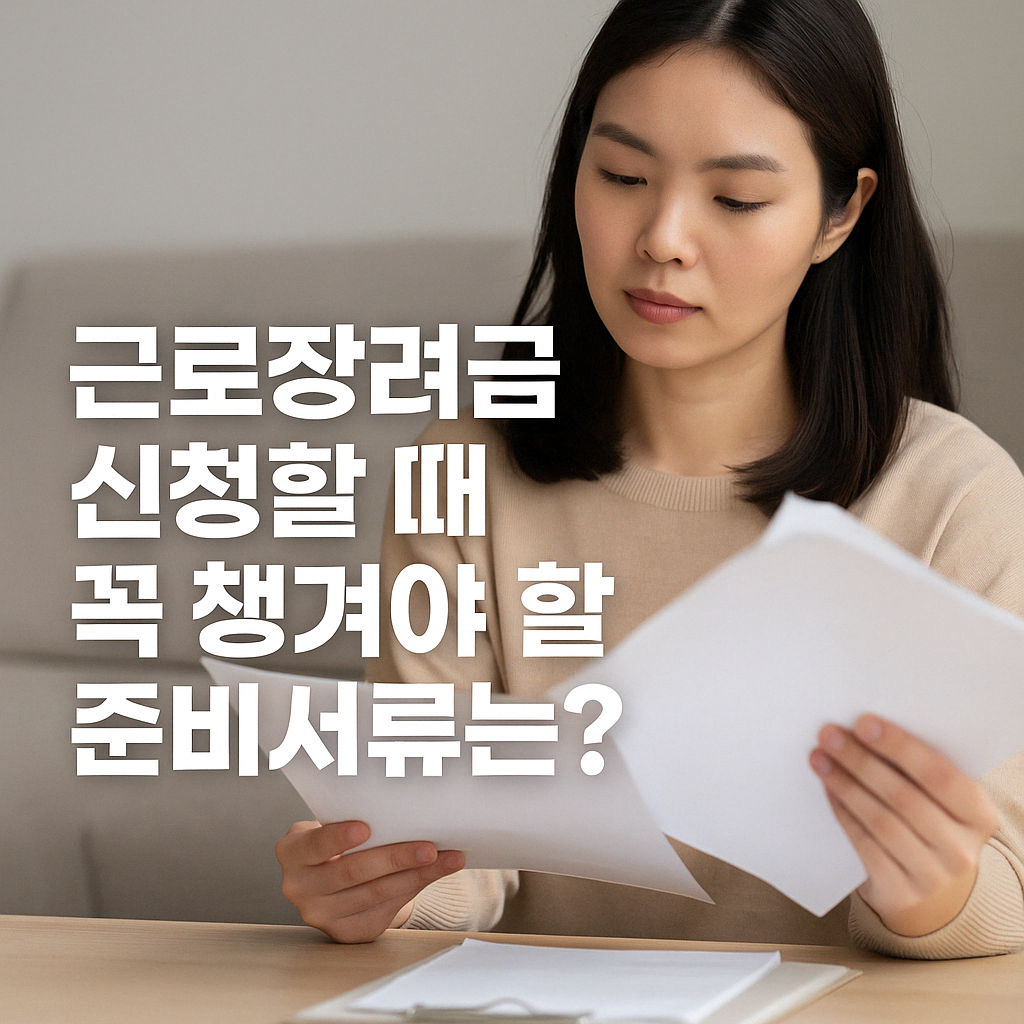 근로장려금 신청할 때 꼭 챙겨야 할 준비서류