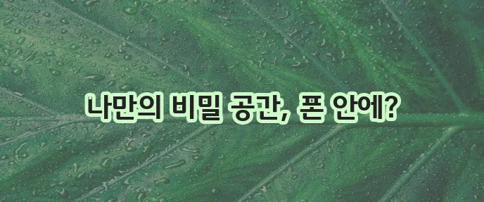 갤럭시 핸드폰 보안폴더 만들기, 사용법