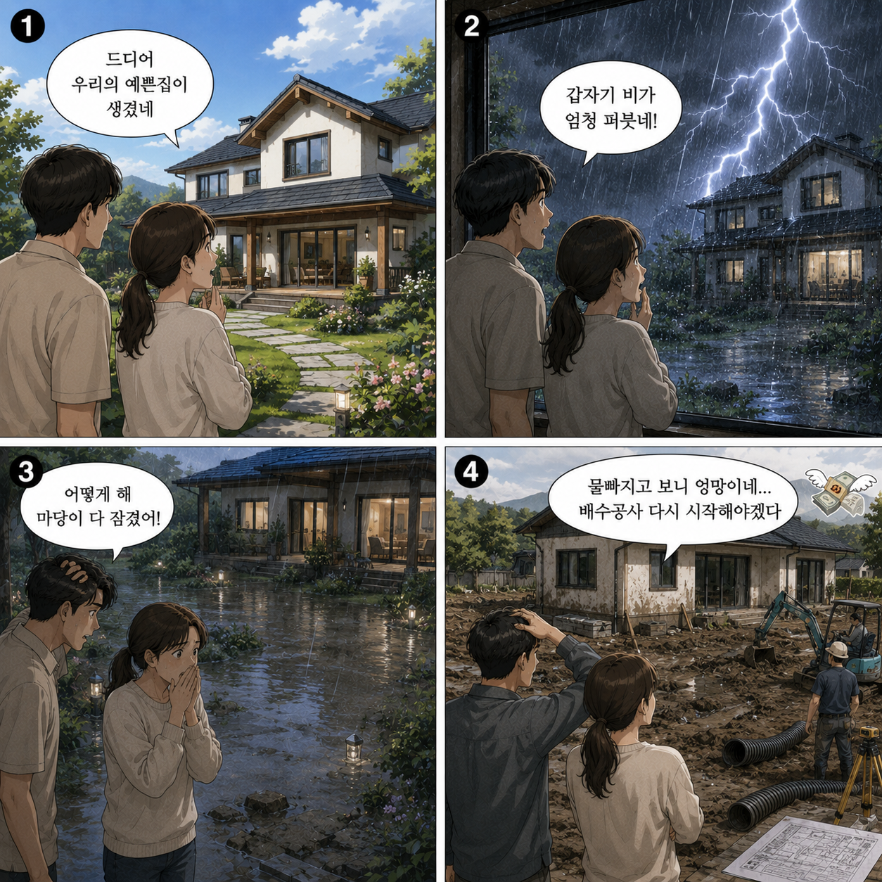 폭우 쏟아지면 마당에 문제가 생김