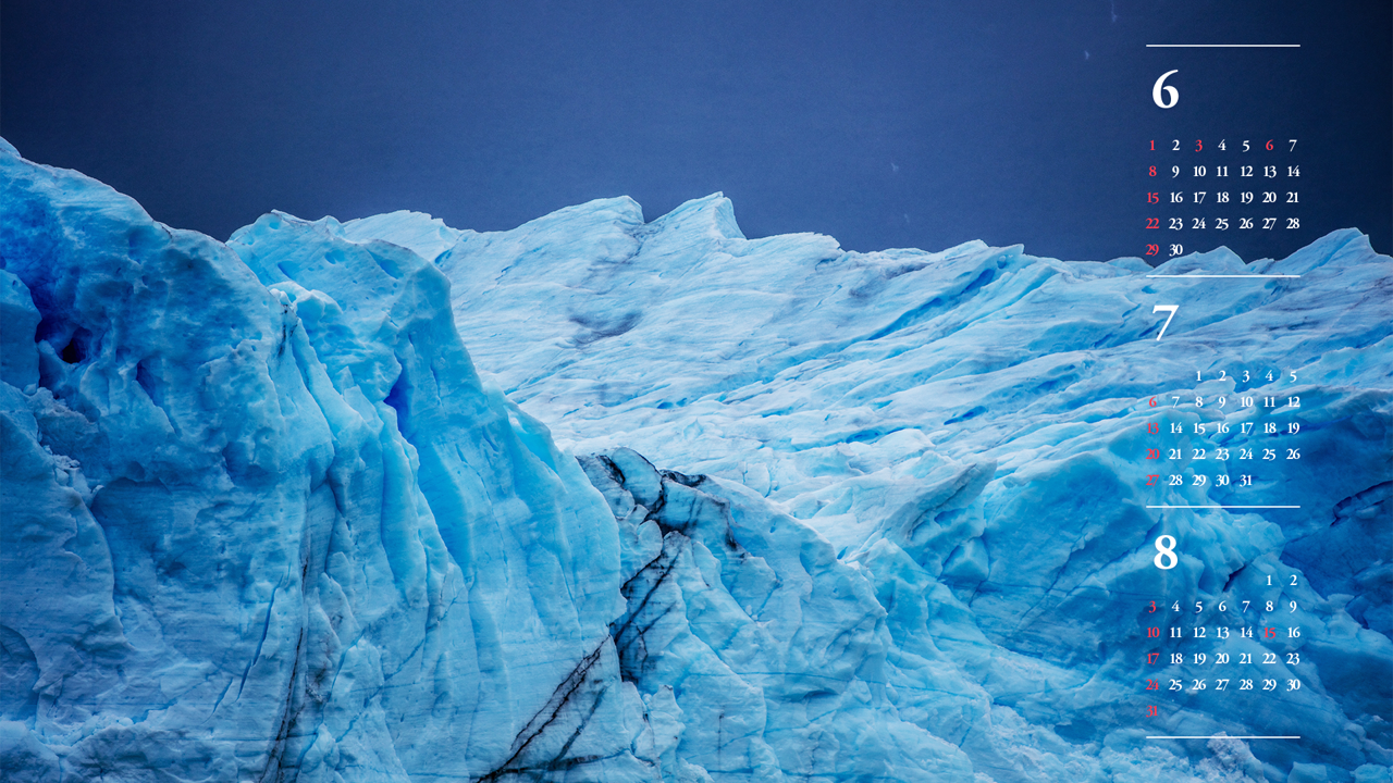 12 빙하 남색 배경 B - 2025년7월 노트북배경화면