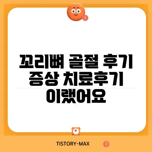 꼬리뼈 골절 후기 증상 치료후기 이랬어요