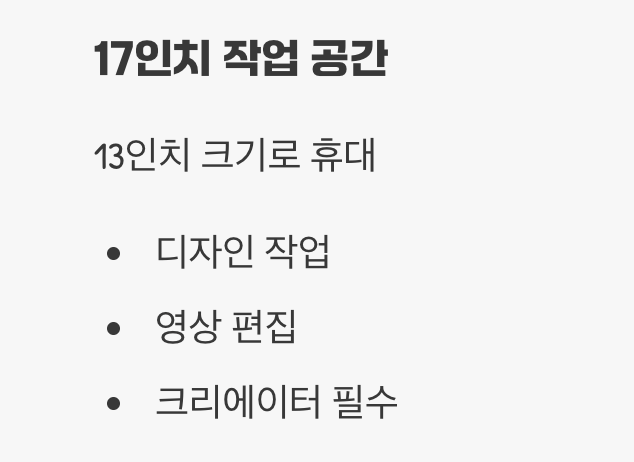 장점: 압도적인 휴대성과 대화면