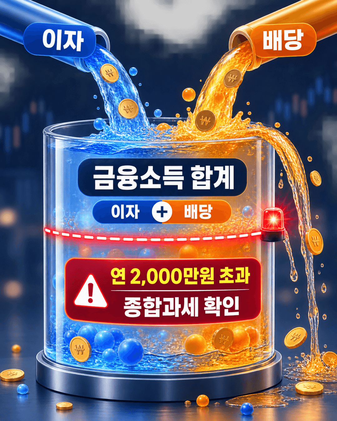 이자와 배당 금융소득 합계가 연 2000만원을 초과할 때 종합과세 확인이 필요한 구조