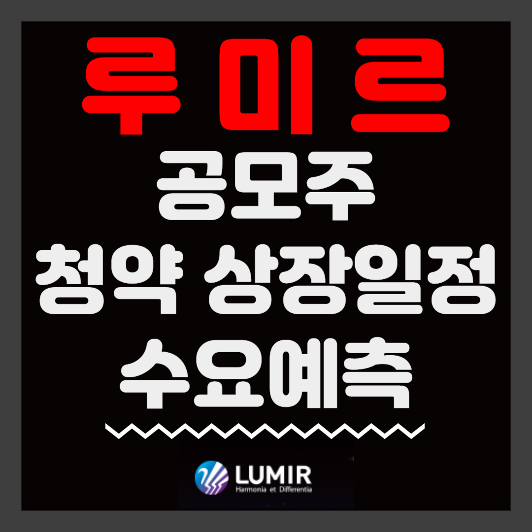 루미르 공모주 청약 상장 일정 수요예측