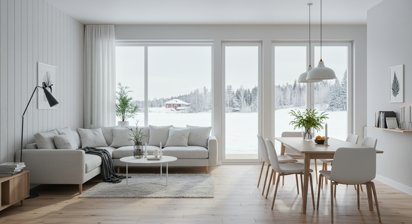 북유럽 인테리어 거실 모습